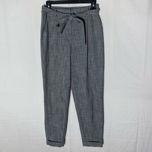 RW&CO. Suiting Mid Rise Tapered Leg Grey Trouser Pants With Tie Waist 00